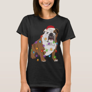 Bulldog Christmas Lights Xmas Dog Lover T-Shirt
