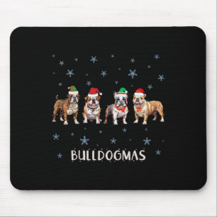 Bulldog Christmas  Mouse Pad