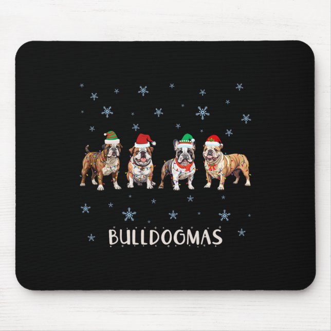 Bulldog Christmas  Mouse Pad (Front)