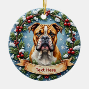 Bulldog Christmas Ornament