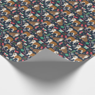 Bulldog Christmas pet dog Wrapping Paper