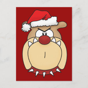 Bulldog Christmas Postcard