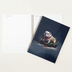 Bulldog Christmas snow winter Planner
