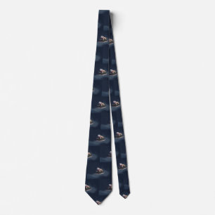 Bulldog Christmas snow winter Tie