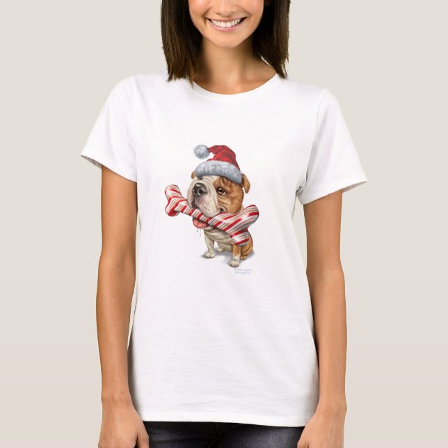 Bulldog christmas T-Shirt (Front)