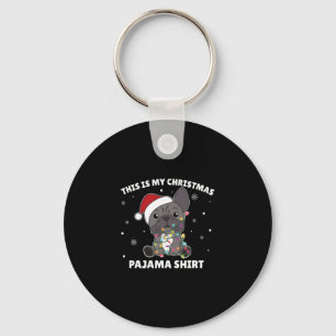 Bulldog Christmas This Is My Christmas Pajama  Key Ring