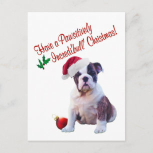 Bulldog Christmas Wishes Postcard