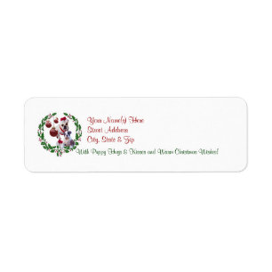 Bulldog Christmas Wishes Return Address Label