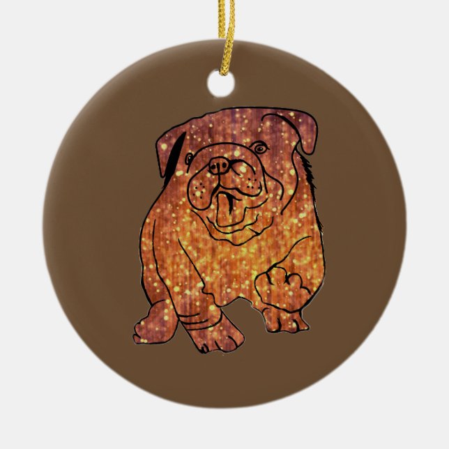 Bulldog Circle Ornament (Front)