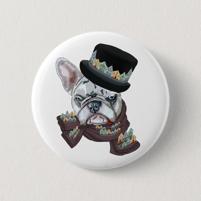 Bulldog City 6 Cm Round Badge (Front)