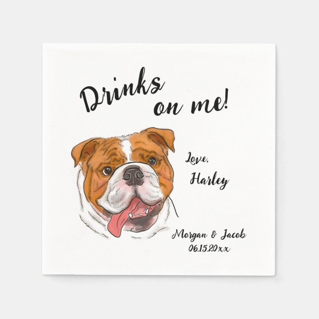 Bulldog Cocktail Napkin (Front)