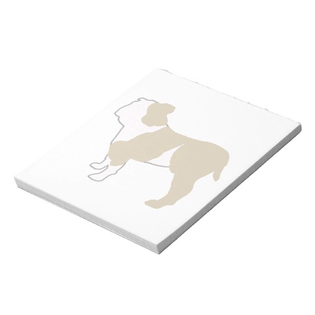 Bulldog Colour Silhouette Notepad (Rotated)