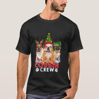Bulldog Cousin Crew Christmas Tree Boys Girls Merr T-Shirt