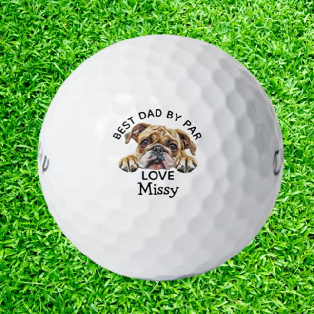Bulldog Customise Gift Dad Golf Balls (Discover awesome golf gift ideas that will make every birthday special! From dog golf balls)