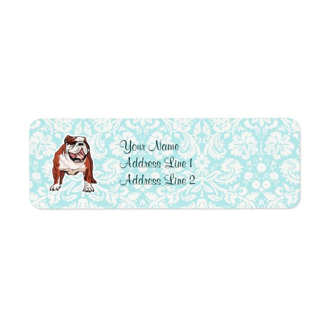 Bulldog; Cute Return Address Label (Front)