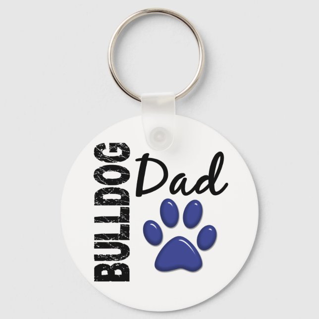 Bulldog Dad 2 Key Ring (Front)