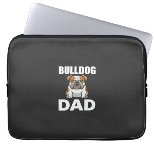 Bulldog Dad Cartoon Dog Lover Laptop Sleeve