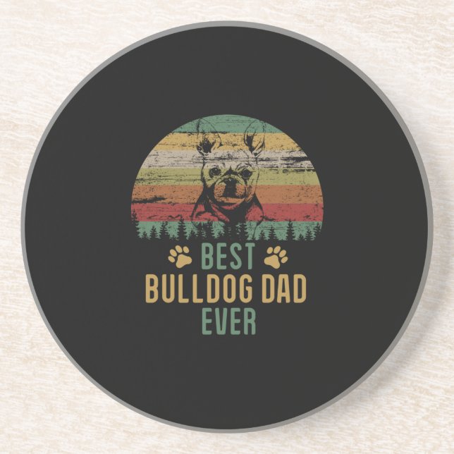 Bulldog dad coaster (Front)