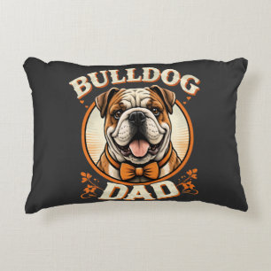 Bulldog Dad – Cute Vintage Bulldog Father’s Day Decorative Cushion