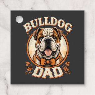 Bulldog Dad – Cute Vintage Bulldog Father’s Day Favour Tags