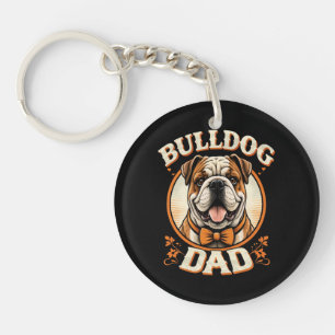 Bulldog Dad – Cute Vintage Bulldog Father’s Day Key Ring