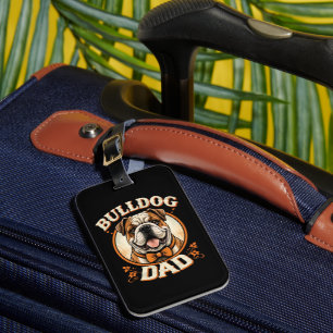 Bulldog Dad – Cute Vintage Bulldog Father’s Day Luggage Tag