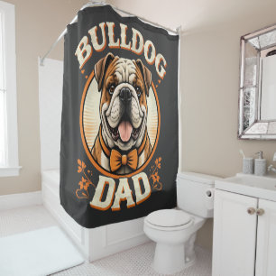 Bulldog Dad – Cute Vintage Bulldog Father’s Day Shower Curtain