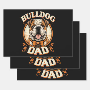 Bulldog Dad – Cute Vintage Bulldog Father’s Day Wrapping Paper Sheet