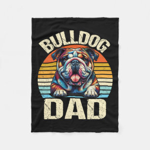 Bulldog Dad Dog Lovers Daddy Father's Day Fleece Blanket