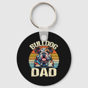Bulldog Dad Dog Lovers Daddy Father's Day Key Ring