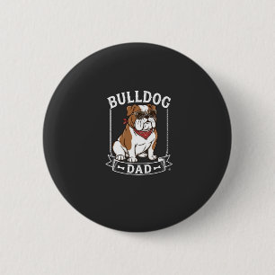 Bulldog Dad Dog Sunglasses Bandanna 6 Cm Round Badge