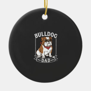 Bulldog Dad Dog Sunglasses Bandanna Ceramic Ornament