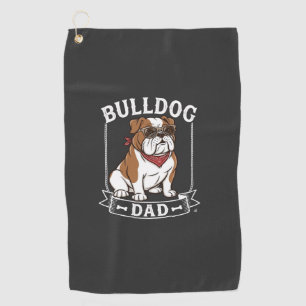 Bulldog Dad Dog Sunglasses Bandanna Golf Towel
