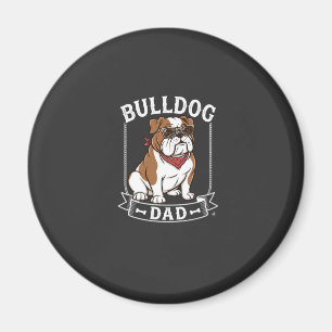 Bulldog Dad Dog Sunglasses Bandanna Magnet