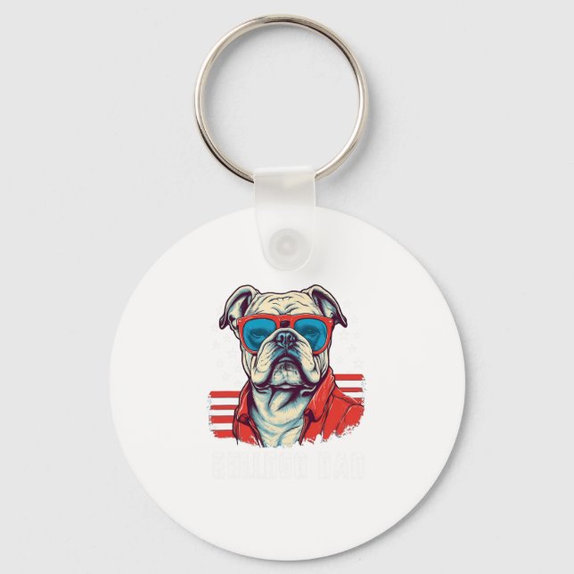 Bulldog Dad  Key Ring (Front)