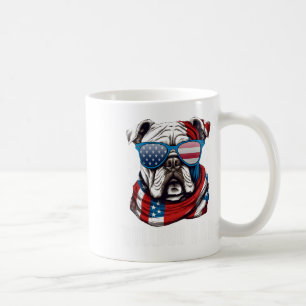 Bulldog Dad Usa Flag 4th Of July Dog Father Coffee Mug