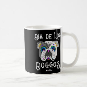 Bulldog Day Of The Dead Sugar Skull Halloween Coffee Mug