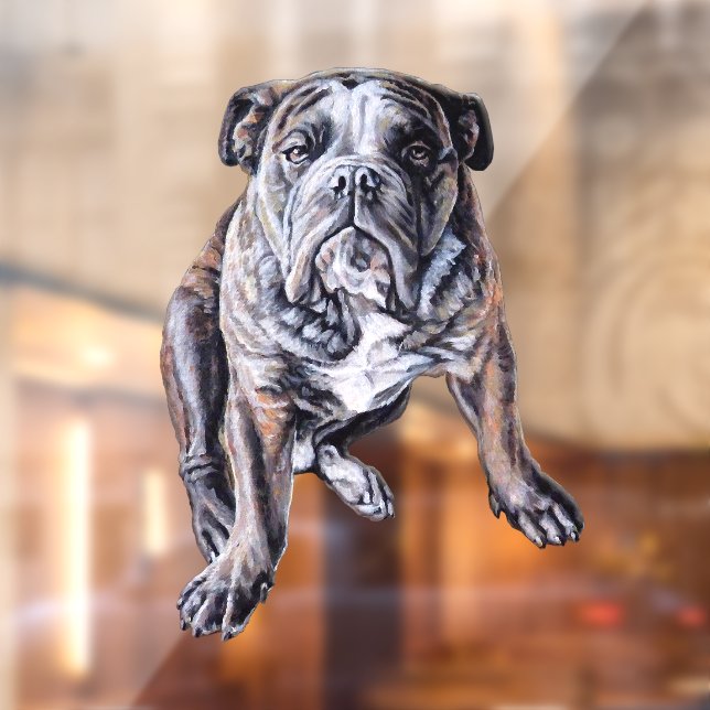 Bulldog Decal Bulldog Art Window Cling Personalise (Sheet 2)