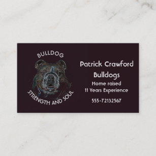 Bulldog Dog Breeder And Training Business Card