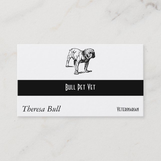 Bulldog Dog Business Business Card (Front)