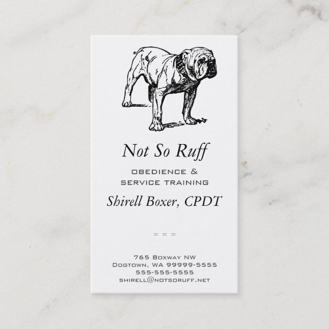 Bulldog Dog Business Business Card (Front)