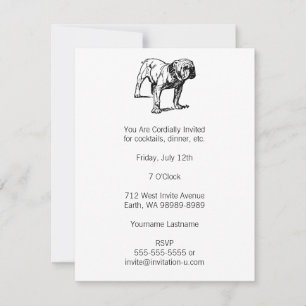 Bulldog Dog Business Invitation