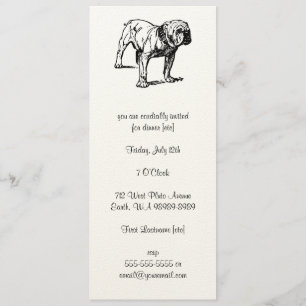 Bulldog Dog Business Invitation