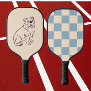 bulldog, dog drawing pickleball paddle