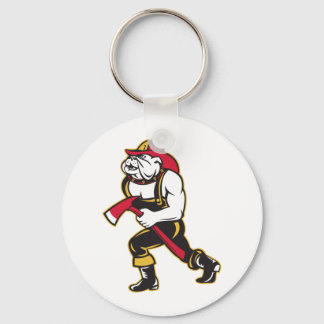 bulldog dog fireman firefighter key ring