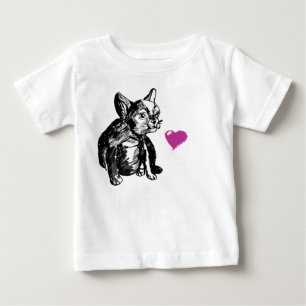 Bulldog Dog Heart Drawing Toddler Pullover Hoodie