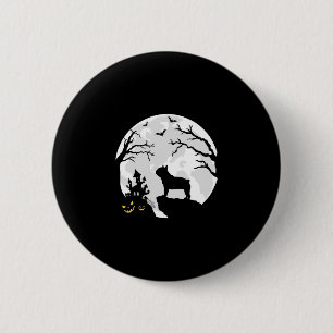 Bulldog Dog In The Moon Halloween Costume Men Wome 6 Cm Round Badge