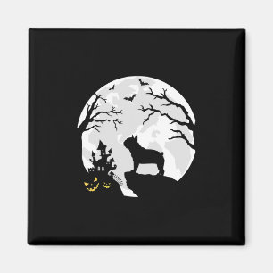Bulldog Dog In The Moon Halloween Costume Men Wome Magnet