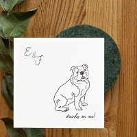 Bulldog Dog line drawing cocktail