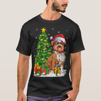 Bulldog Dog Lover Xmas Tree Santa Funny Bulldog Ch T-Shirt
